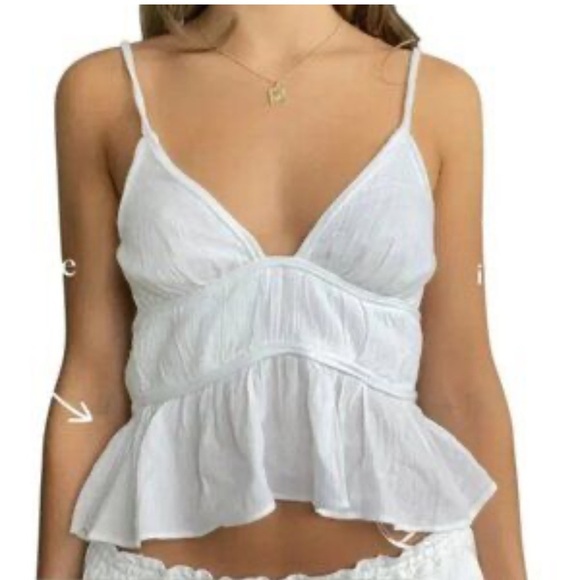 ZARA Women’s White Flowy Tank Top Size L Large, New - Picture 1 of 9